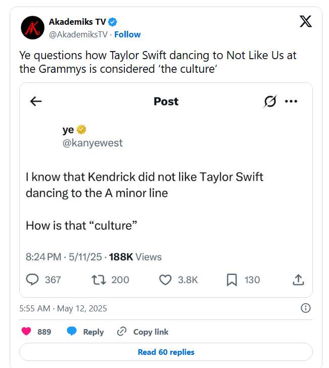 Kanye West drags Taylor Swift, Kendrick Lamar in latest rant